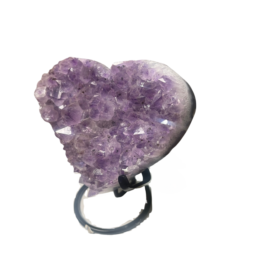Amethyst Heart On Stand