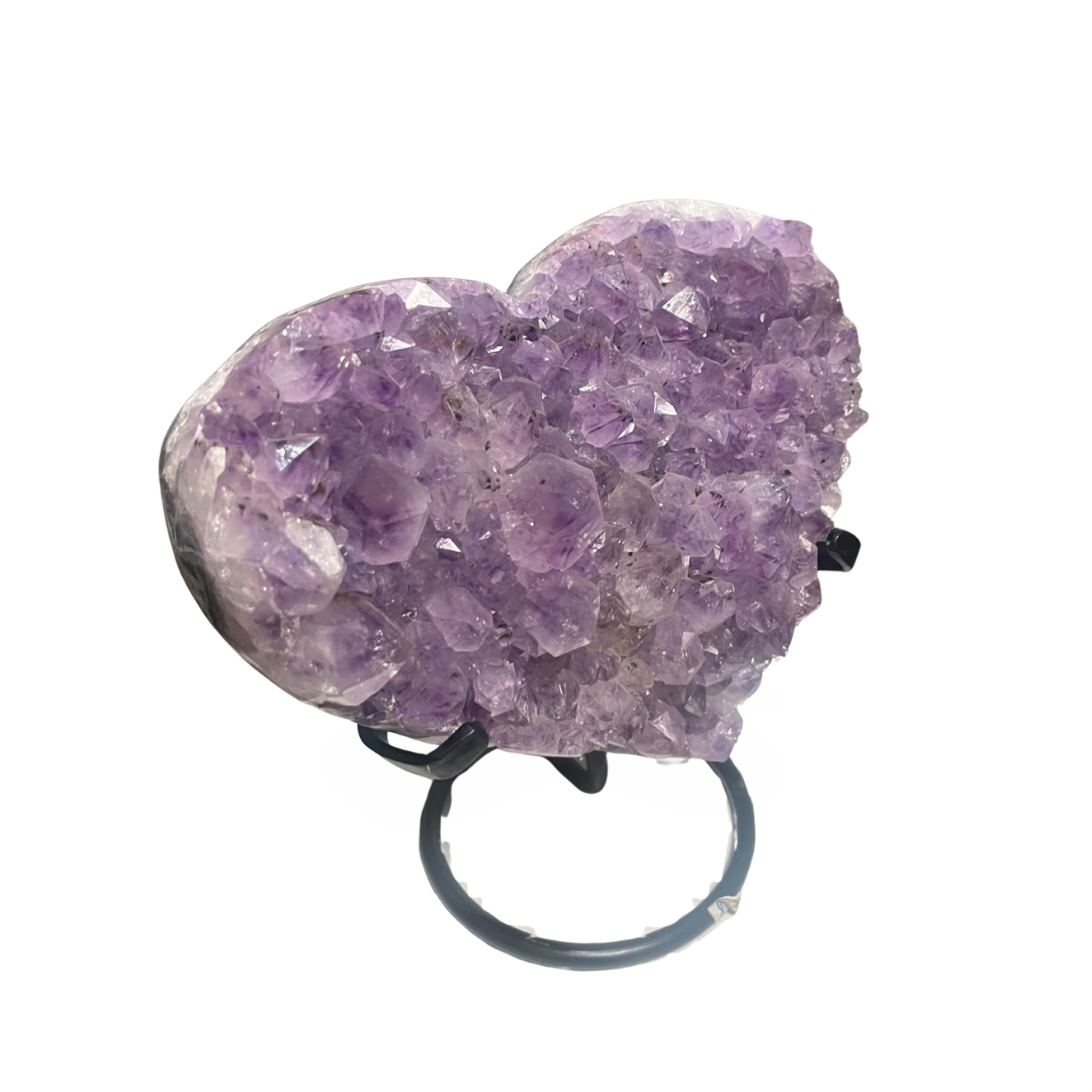 Amethyst Heart On Stand