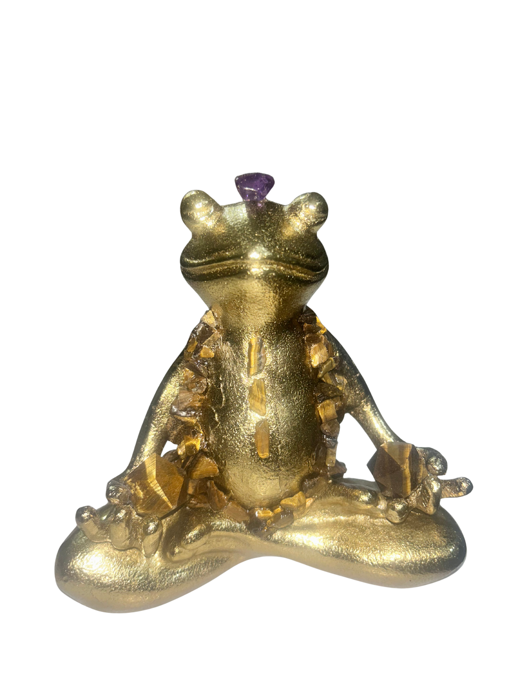 Sitting Lotus Frog (Amethyst+Tigers Eye)