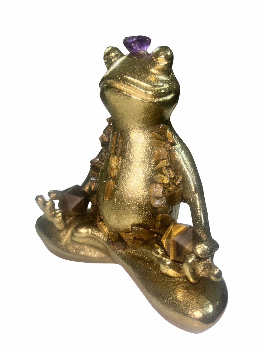 Sitting Lotus Frog (Amethyst+Tigers Eye)