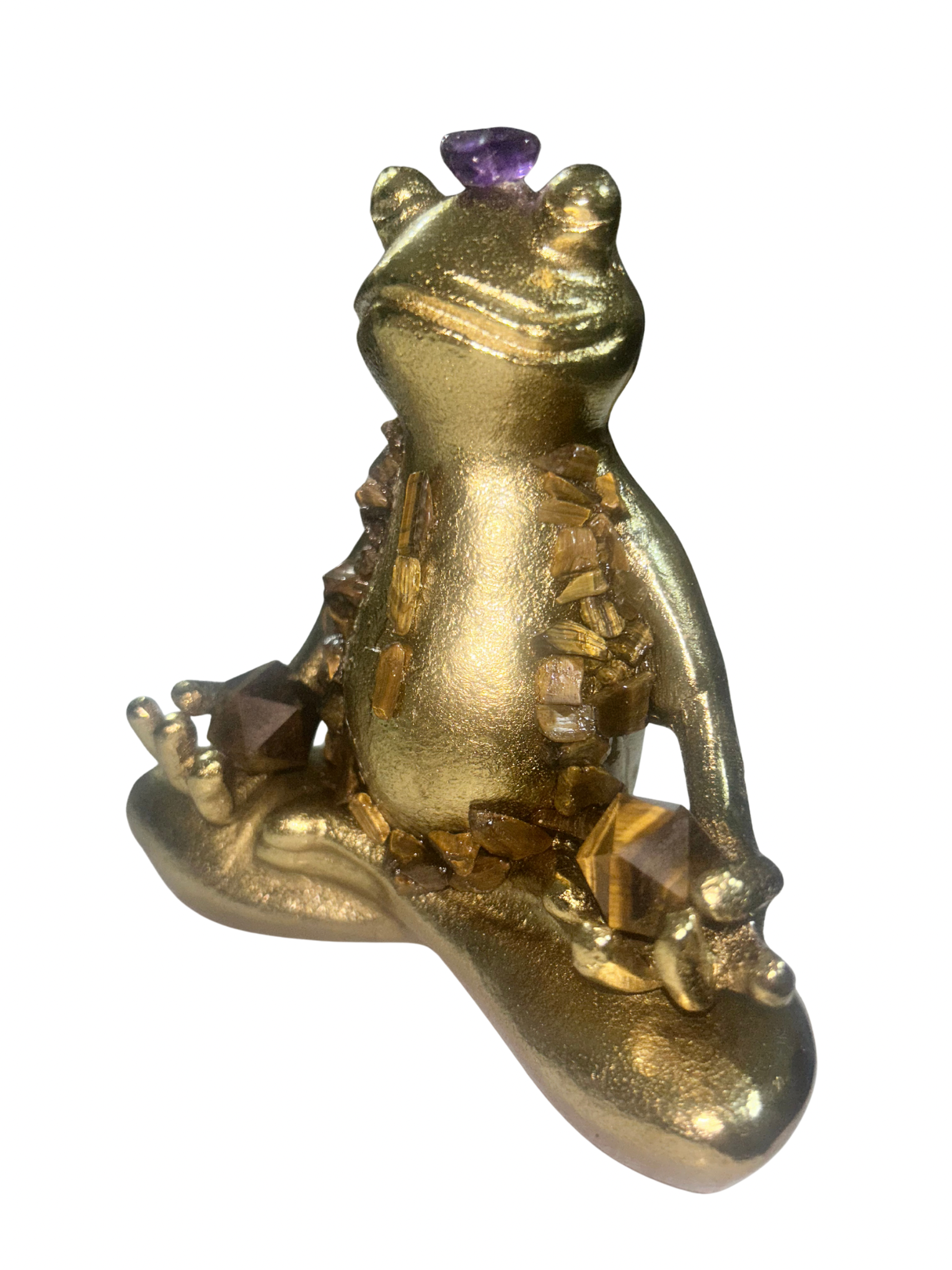 Sitting Lotus Frog (Amethyst+Tigers Eye)