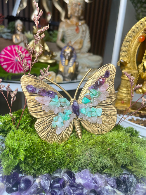 Butterfly (Rose Quartz+Amethyst+Chrysoprase)