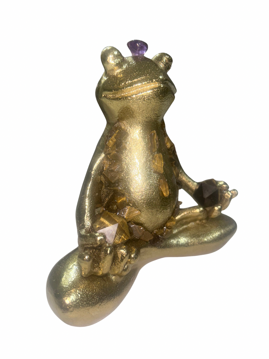 Sitting Lotus Frog (Amethyst+Tigers Eye)