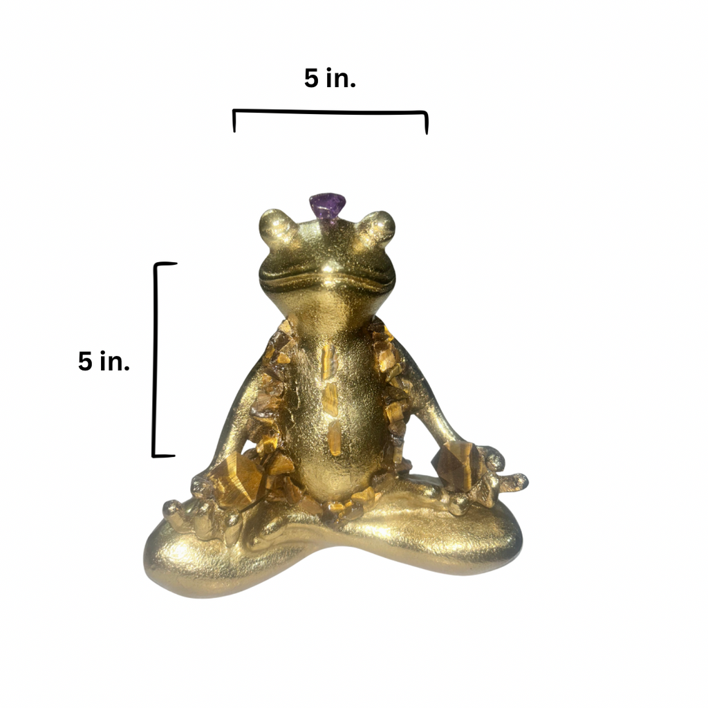 Sitting Lotus Frog (Amethyst+Tigers Eye)