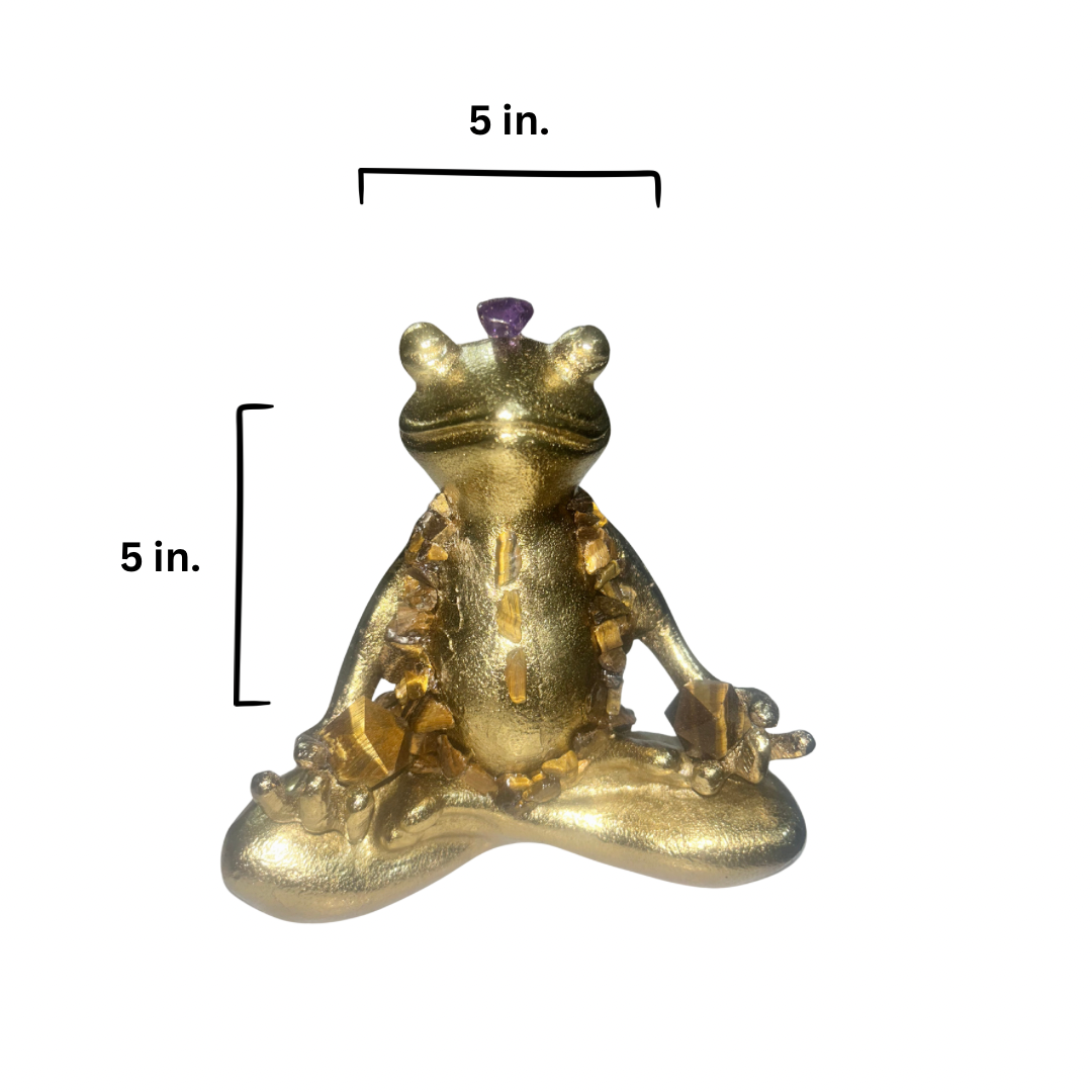 Sitting Lotus Frog (Amethyst+Tigers Eye)