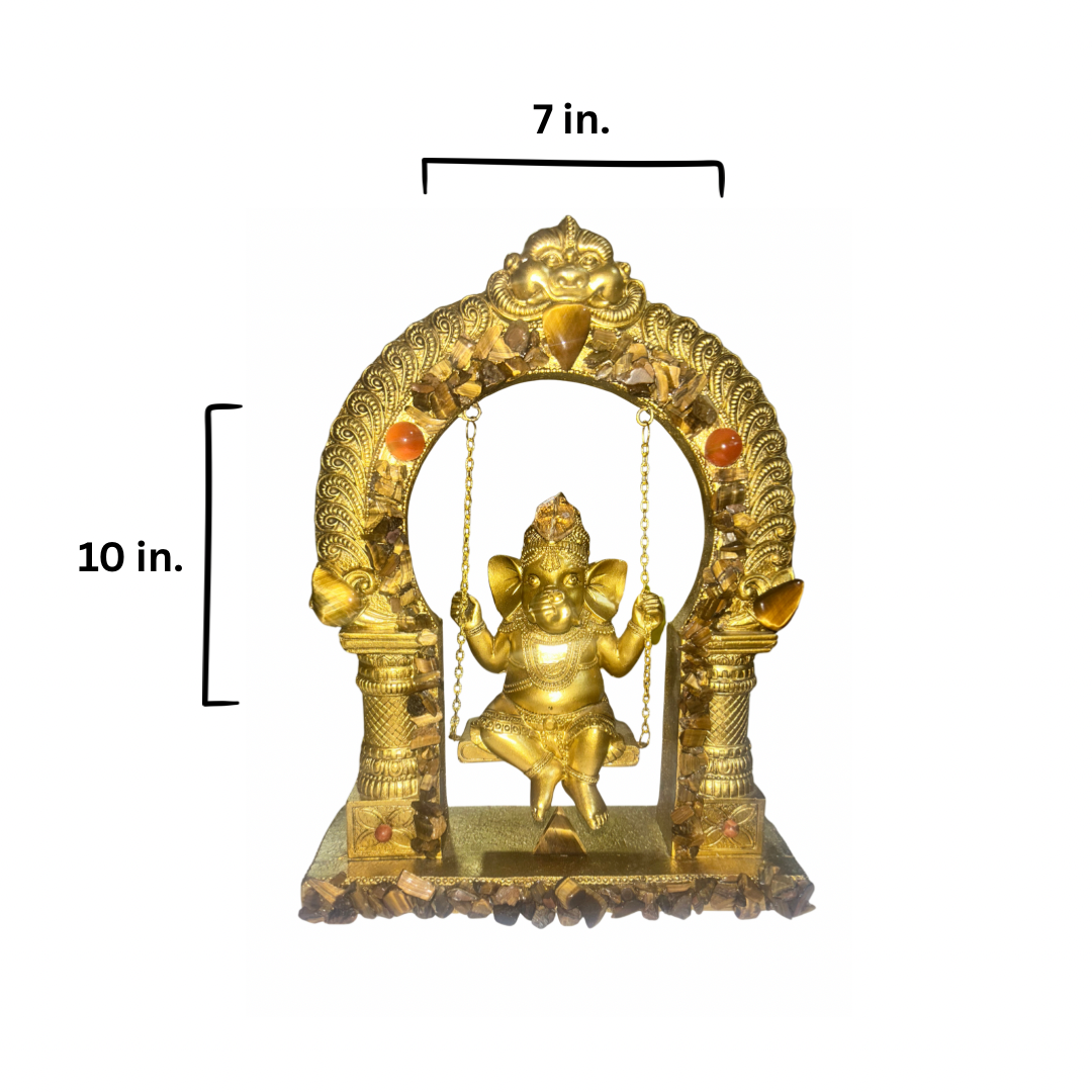 Ganesha Swing (Carnelian+Tigers Eye+Fossilized Coral)