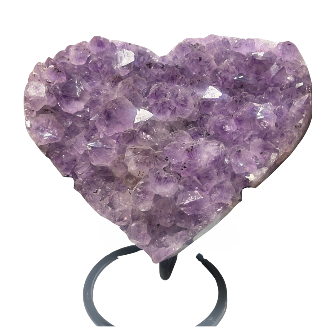 Amethyst Heart On Stand