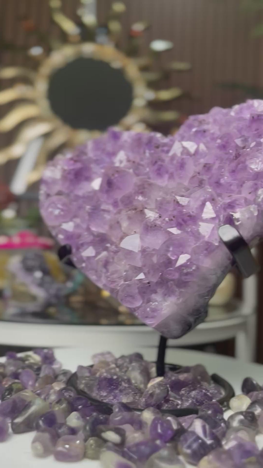 Amethyst Heart On Stand