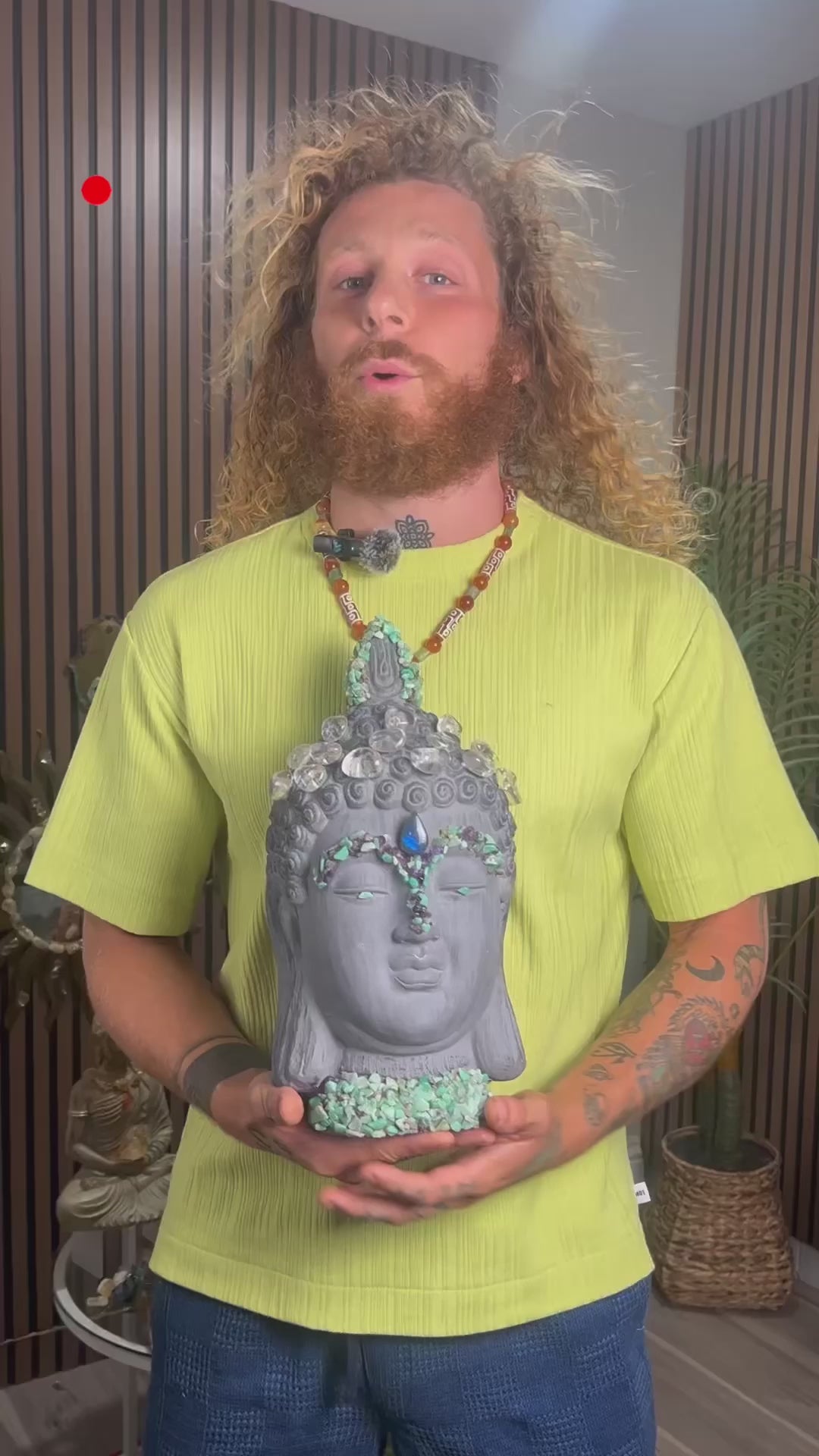 Crystal Buddha Head (AAA Amethyst+Lemurian Quartz+Labradorite+  Chrysoprase)